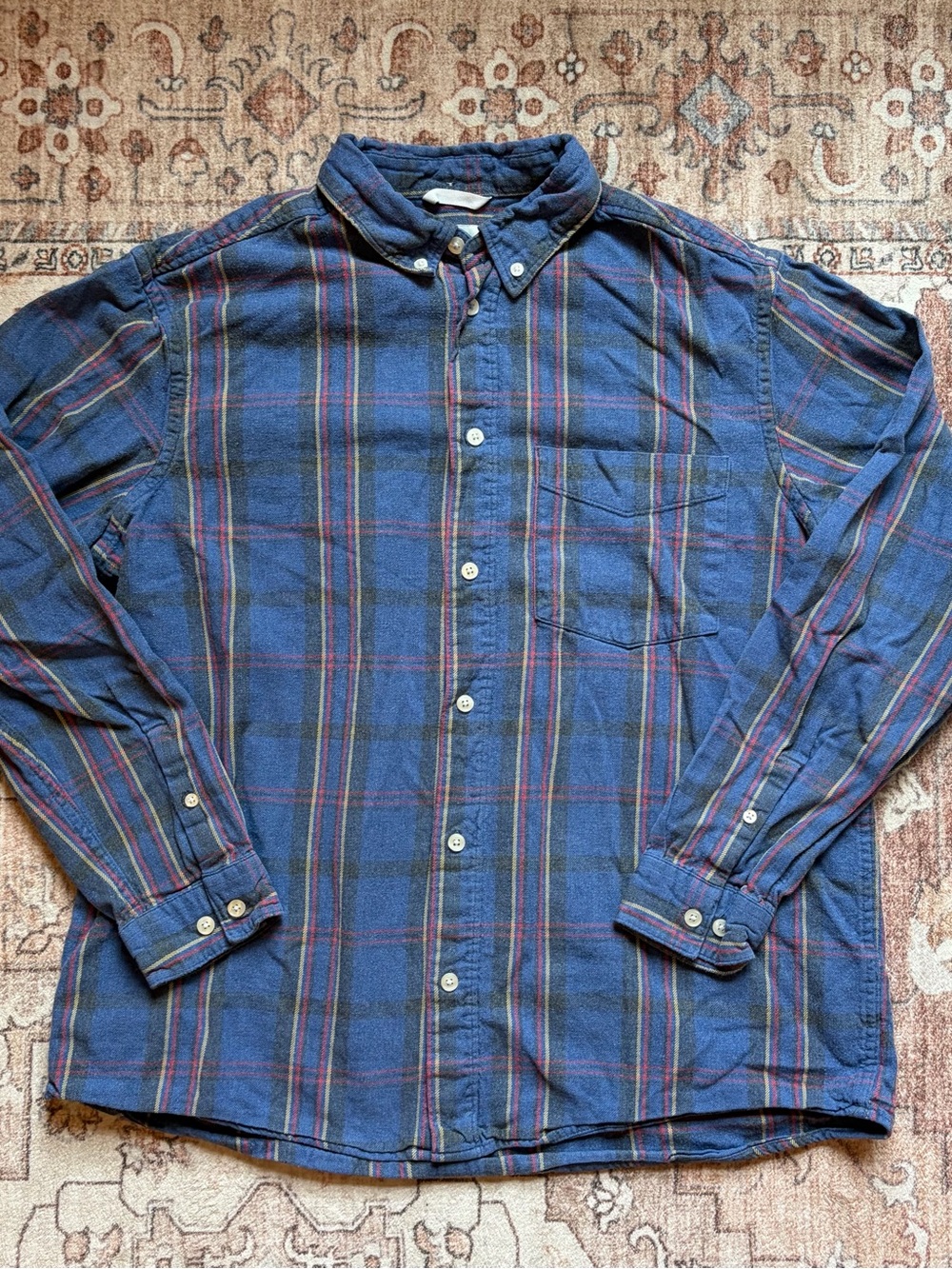 Zara Blue Plaid Button-Down Shirt